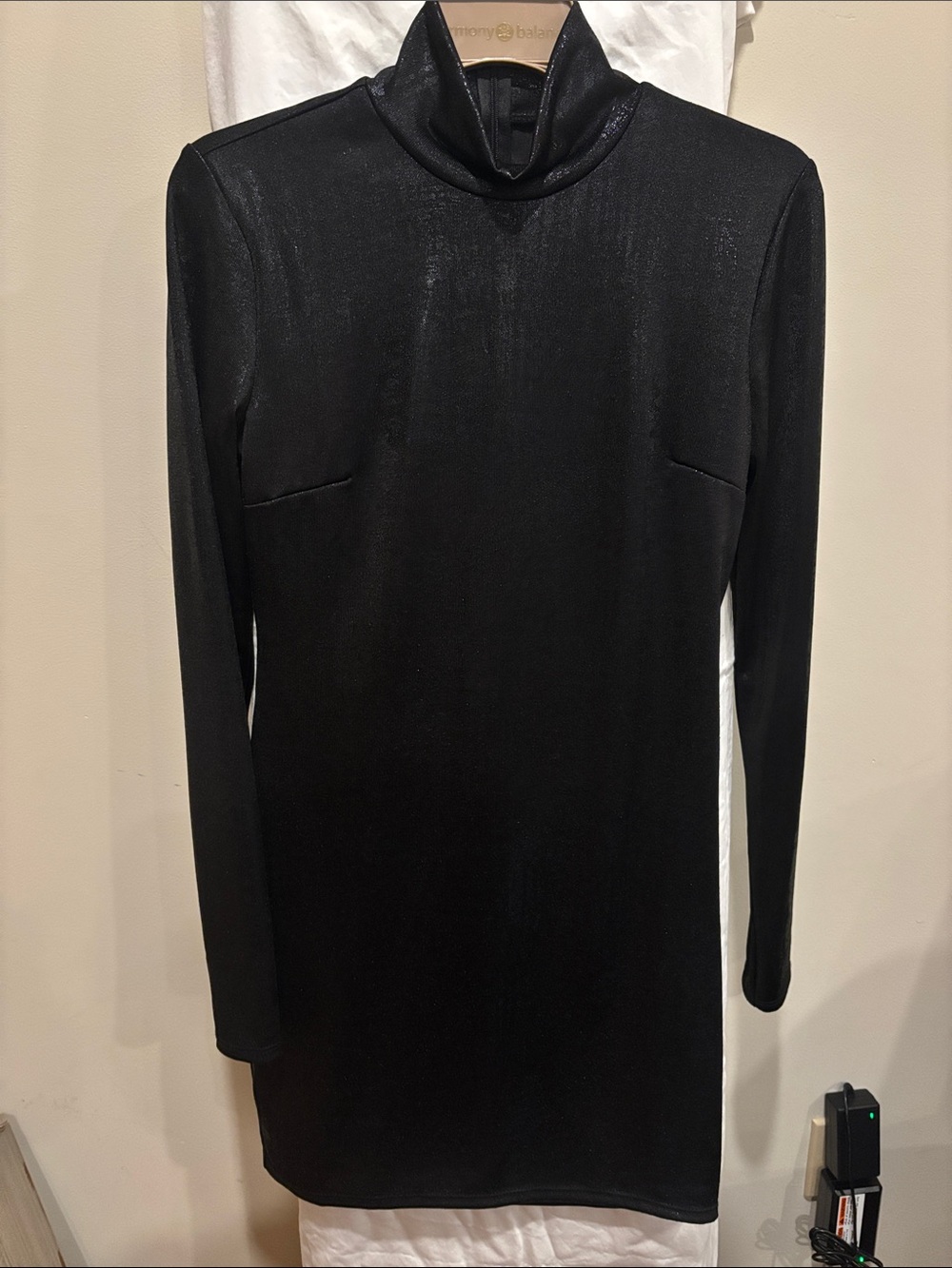 Forever 21 Black Long Sleeve Turtleneck Bodycon Dress